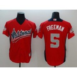 National League #5 Freddie Freeman Red 2018 MLB All-Star Game Home Run Derby Men Jersey