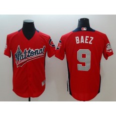National League #9 Javier Baez Red 2018 MLB All-Star Game Home Run Derby Men Jersey
