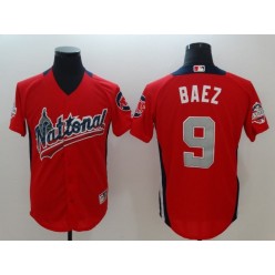 National League #9 Javier Baez Red 2018 MLB All-Star Game Home Run Derby Men Jersey