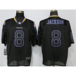 Baltimore Ravens #8 Lamar Jackson Black Lights Out Elite Nike NFL Men Jersey