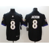 Baltimore Ravens #8 Lamar Jackson Black Vapor Untouchable Limited Nike NFL Men Jersey