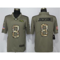 Baltimore Ravens #8 Lamar Jackson Olive Camo Salute to Service Limted Nike NFL Men Jersey
