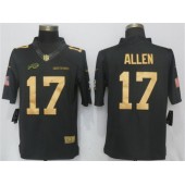 Buffalo Bills #17 Josh Allen Anthracite Gold Salute To Service Limited Nike NFL Men Jersey