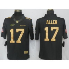 Buffalo Bills #17 Josh Allen Anthracite Gold Salute To Service Limited Nike NFL Men Jersey