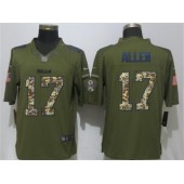 Buffalo Bills #17 Josh Allen Army Green Salute To Service Limited Nike NFL Men Jersey