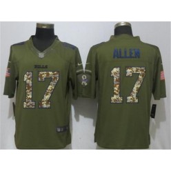 Buffalo Bills #17 Josh Allen Army Green Salute To Service Limited Nike NFL Men Jersey