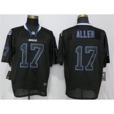 Buffalo Bills #17 Josh Allen Black Lights Out Elite Nike NFL Men Jersey