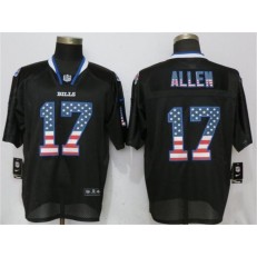 Buffalo Bills #17 Josh Allen Black USA Flag Fashion Elite Nike NFL Men Jersey