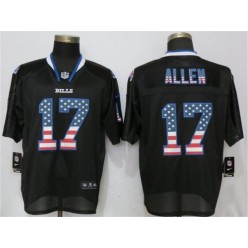 Buffalo Bills #17 Josh Allen Black USA Flag Fashion Elite Nike NFL Men Jersey