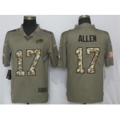 Buffalo Bills #17 Josh Allen Olive Vapor Salute To Service Limited Nike NFL Men Jersey