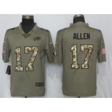 Buffalo Bills #17 Josh Allen Olive Vapor Salute To Service Limited Nike NFL Men Jersey