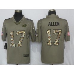Buffalo Bills #17 Josh Allen Olive Vapor Salute To Service Limited Nike NFL Men Jersey
