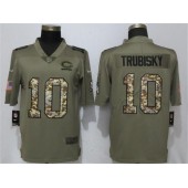 Chicago Bears #10 Mitchell Trubisky Olive Camo Salute To Service Limited Nike NFL Men Jersey