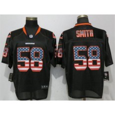 Chicago Bears #58 Roquan Smith Black USA Flag Fashion Black Elite Nike NFL Men Jersey