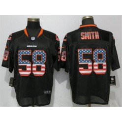 Chicago Bears #58 Roquan Smith Black USA Flag Fashion Black Elite Nike NFL Men Jersey
