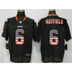 Cleveland Browns #6 Baker Mayfield Black USA Flag Fashion Elite Nike NFL Men Jersey