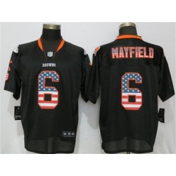 Cleveland Browns #6 Baker Mayfield Black USA Flag Fashion Elite Nike NFL Men Jersey