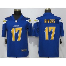 Los Angeles Chargers #17 Philip Rivers Blue Color Rush Limited Nike NFL Men Jersey