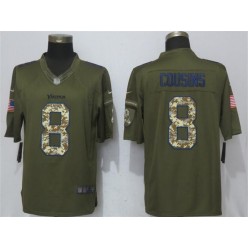 Minnesota Vikings #8 Kirk Cousins Green Salute To Service Limited Nike NFL Men Jersey