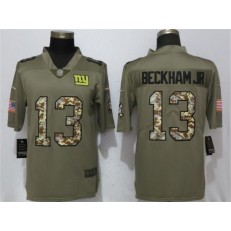 New York Giants #13 Odell Beckham Jr. Olive Camo Salute To Service Limted Nike NFL Men Jersey