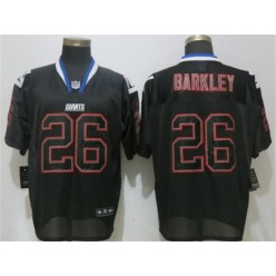 New York Giants #26 Saquon Barkley Black Lights Out Elite Nike NFL Men Jersey