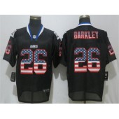New York Giants #26 Saquon Barkley Black USA Flag Elite Nike NFL Men Jersey
