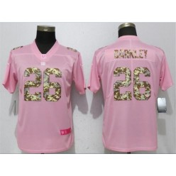 New York Giants #26 Saquon Barkley Pink Camo Fashion Limited Nike NFL Men Jersey