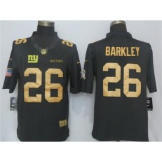 New York Giants #26 Saquon Barkleyn Anthracite Gold Salute To Service Limited Nike NFL Men Jersey