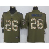 New York Giants #26 Saquon Barkleyn Olive Salute To Service Limited Nike NFL Men Jersey