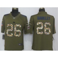 New York Giants #26 Saquon Barkleyn Olive Salute To Service Limited Nike NFL Men Jersey
