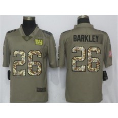 New York Giants #26 Saquon Barkleyn Olive Vapor Salute To Service Limited Nike NFL Men Jersey