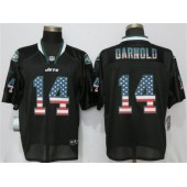 New York Jets 14 Darnold USA Flag Fashion Black Elite Nike NFL Men Jersey