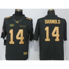 New York Jets 14 Sam Darnold Anthracite Gold Salute To Service Limited Nike NFL Men Jersey