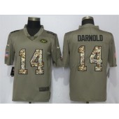 New York Jets 14 Sam Darnold Olive Camo Salute to Service Limted Nike NFL Men Jersey