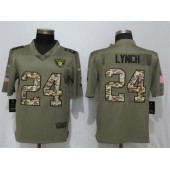 Oakland Raiders #24 Marshawn Lynch Olive Camo Salute To Service Limited Nike NFL Men Jersey