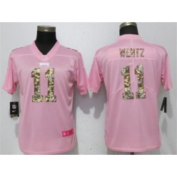 Philadelphia Eagles #11 Carson Wentz Pink Camo Fashion Limited Nike NFL Men Jersey