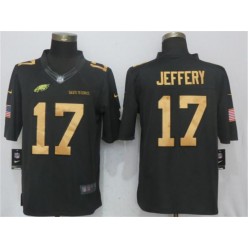 Philadelphia Eagles #17 Alshon Jeffery Anthracite Gold Salute To Service Limited Nike NFL Men Jersey
