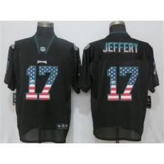 Philadelphia Eagles #17 Alshon Jeffery Black USA Flag Fashion Elite Nike NFL Men Jersey