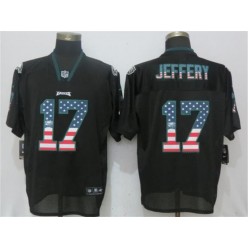Philadelphia Eagles #17 Alshon Jeffery Black USA Flag Fashion Elite Nike NFL Men Jersey