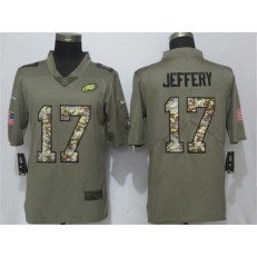 Philadelphia Eagles #17 Alshon Jeffery Olive Camo Salute To Service Limited Nike NFL Men Jersey
