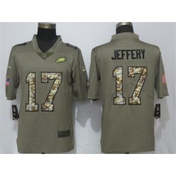 Philadelphia Eagles #17 Alshon Jeffery Olive Camo Salute To Service Limited Nike NFL Men Jersey