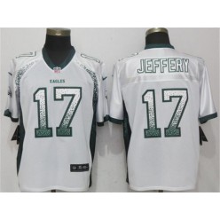 Philadelphia Eagles #17 Alshon Jeffery White Drift Fashion Elite Nike NFL Men Jersey
