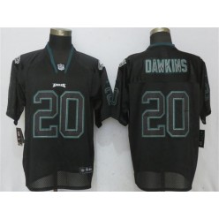 Philadelphia Eagles #20 Brian Dawkins Black Lights Out Elite Nike NFL Men Jersey