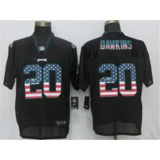 Philadelphia Eagles #20 Brian Dawkins Black USA Flag Elite Nike NFL Men Jersey