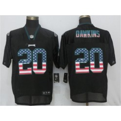 Philadelphia Eagles #20 Brian Dawkins Black USA Flag Elite Nike NFL Men Jersey