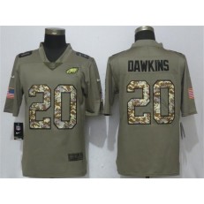Philadelphia Eagles #20 Brian Dawkins Olive Camo Salute To Service Limited Nike NFL Men Jersey
