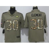 Philadelphia Eagles #30 Corey Clement Olive Camo Salute To Service Limited Nike NFL Men Jersey