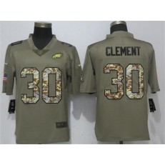 Philadelphia Eagles #30 Corey Clement Olive Camo Salute To Service Limited Nike NFL Men Jersey