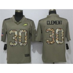Philadelphia Eagles #30 Corey Clement Olive Camo Salute To Service Limited Nike NFL Men Jersey
