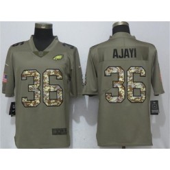 Philadelphia Eagles #36 Jay Ajayi Olive Camo Salute To Service Limited Nike NFL Men Jersey